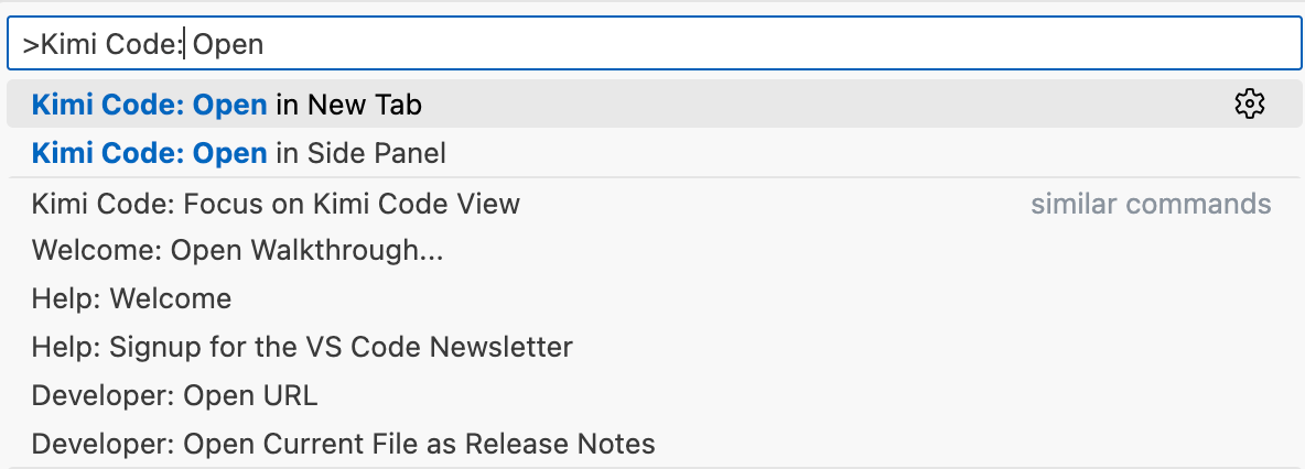 Kimi Code Command Palette
